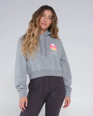 Summer Vibe Crop Hoody - Heather Grey
