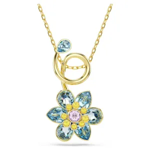 Swarovski Jewellery Idyllic Multicoloured Flower Mixed Cuts Gold Drop Necklace
