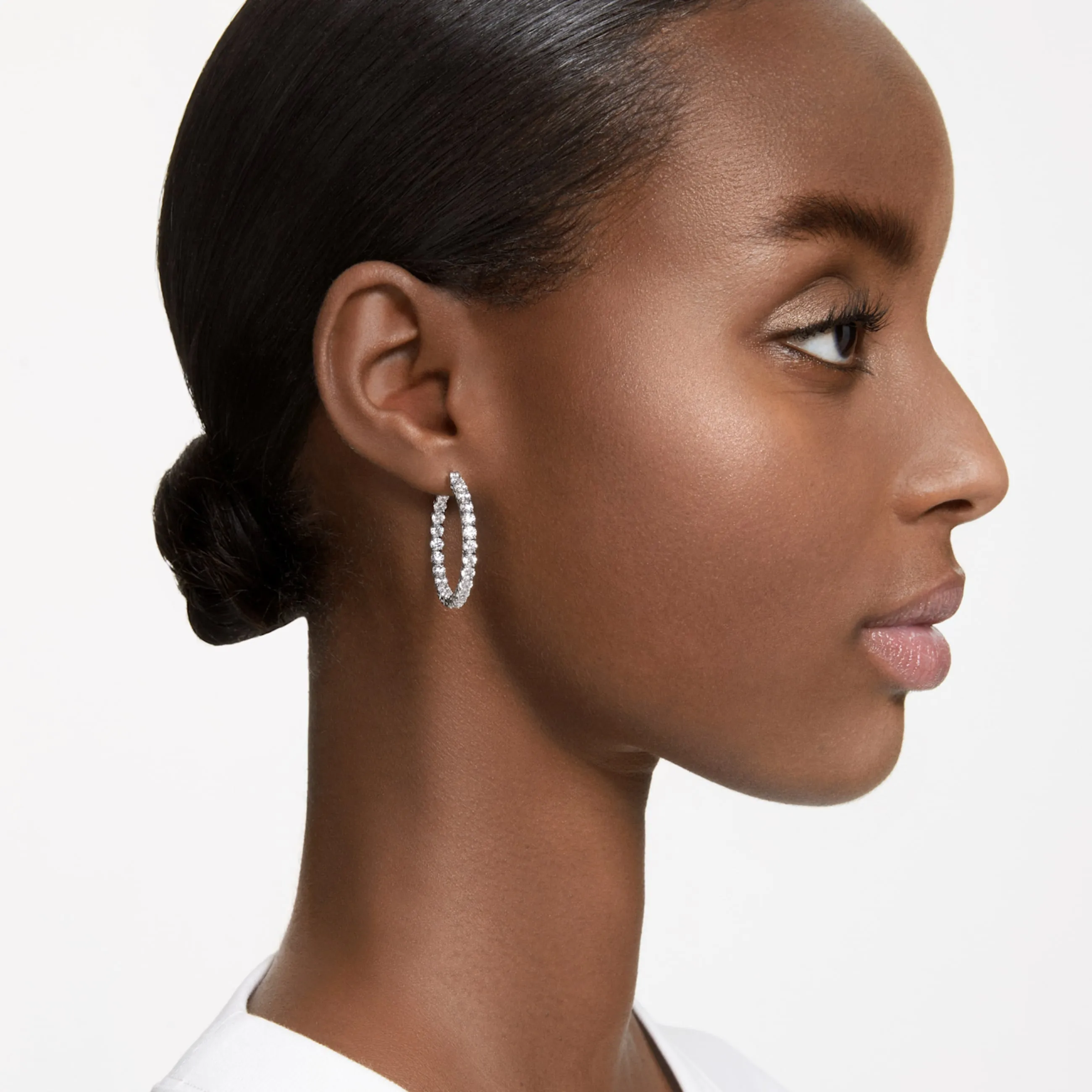 Swarovski Jewellery Matrix hoop earrings (White)
