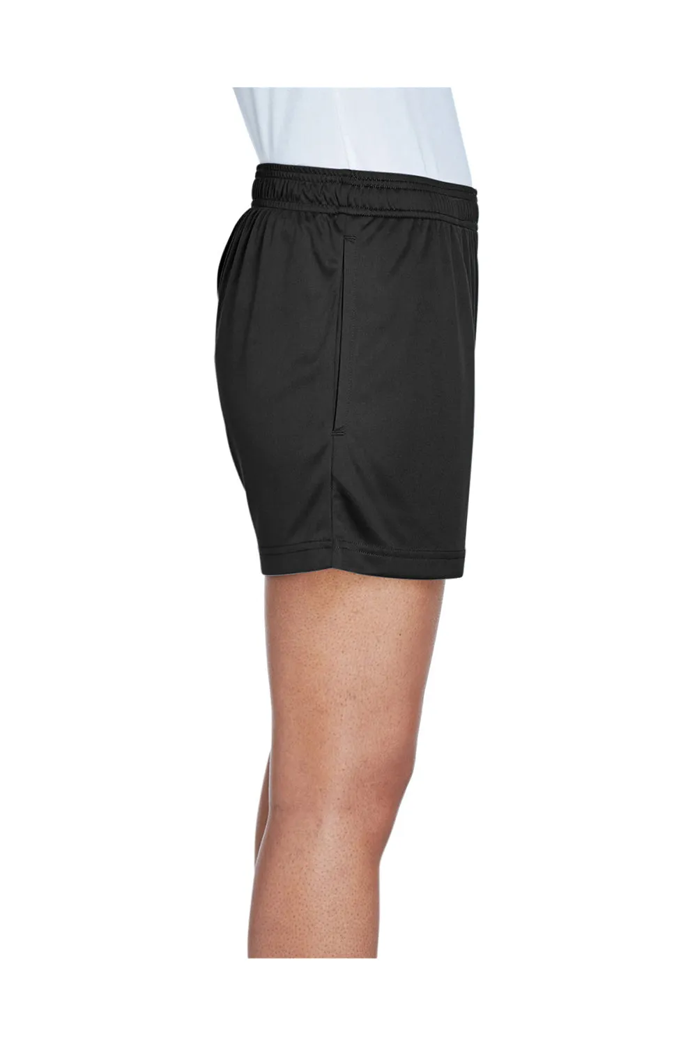Team 365 Womens Zone Performance Moisture Wicking Shorts w/ Pockets - Black