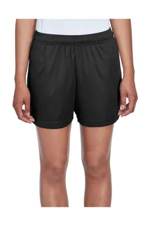 Team 365 Womens Zone Performance Moisture Wicking Shorts w/ Pockets - Black