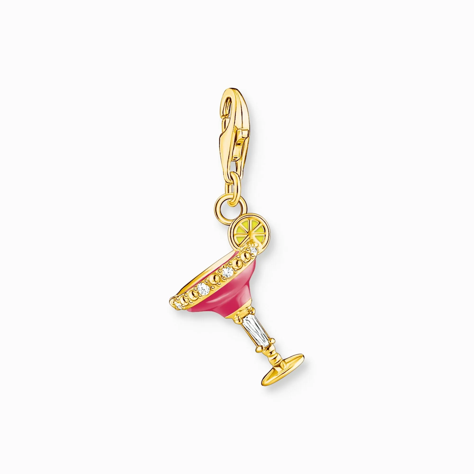 Thomas Sabo Jewellery Thomas Sabo Charm Club Gold Plated Sterling Silver Red Cocktail Charm