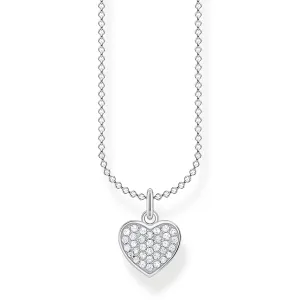 Thomas Sabo Jewellery Thomas Sabo Charm Club Sterling Silver Heart Pave Necklace