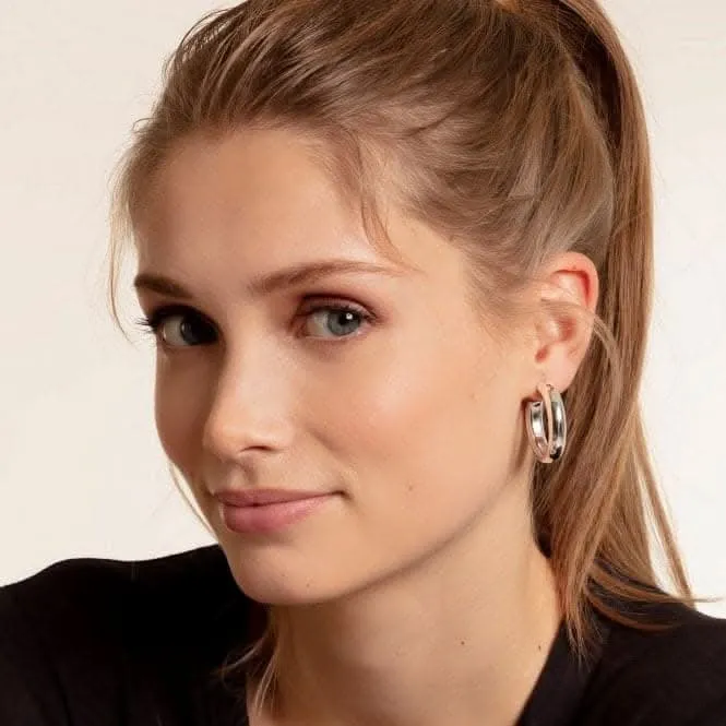 Thomas Sabo Sterling Silver Medium Chunky Tube Hoops CR636-001-21 Thomas Sabo Earrings