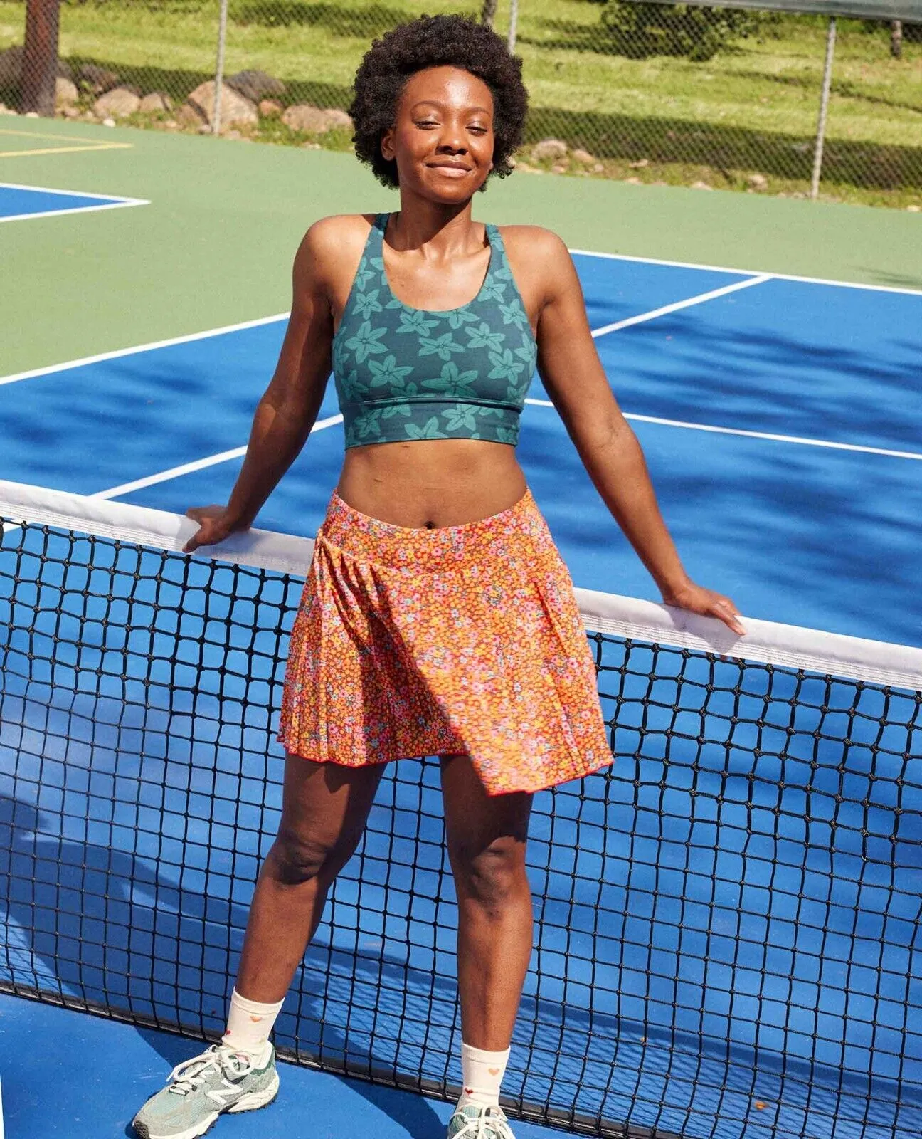 TOAD&CO Skort Women's XS Orange Floral Print Taffy Micro Pleated A-Line VDA293