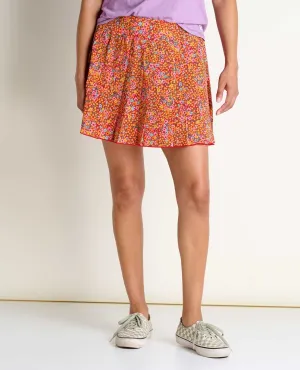 TOAD&CO Skort Women's XS Orange Floral Print Taffy Micro Pleated A-Line VDA293