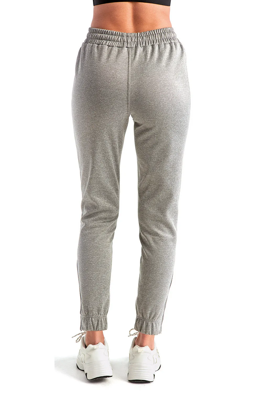 TriDri Womens Moisture Wicking Jogger Sweatpants w/ Pockets - Grey Melange - Closeout