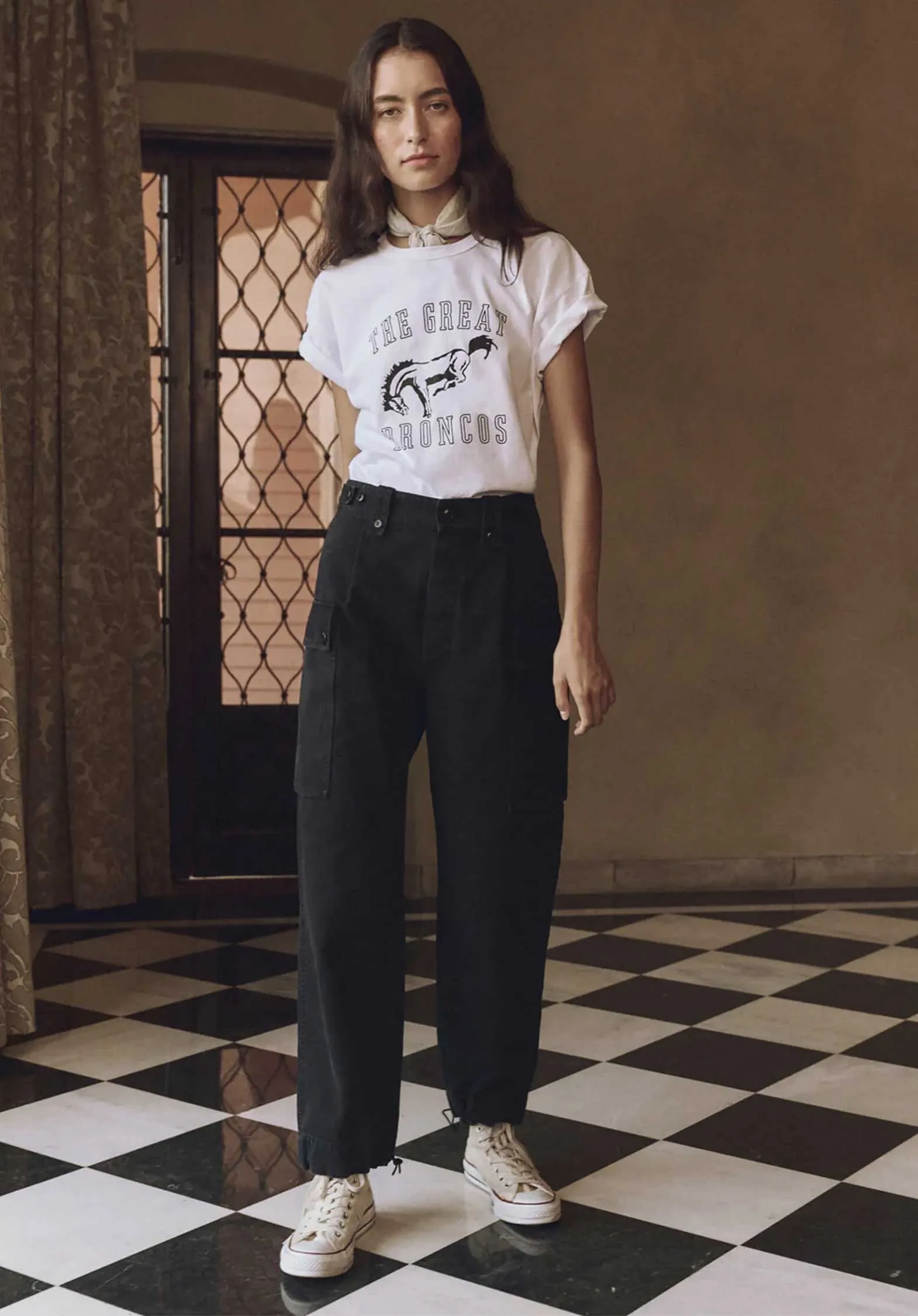 Tshirt T209002bk The Boxy Crew T-White-Bronco