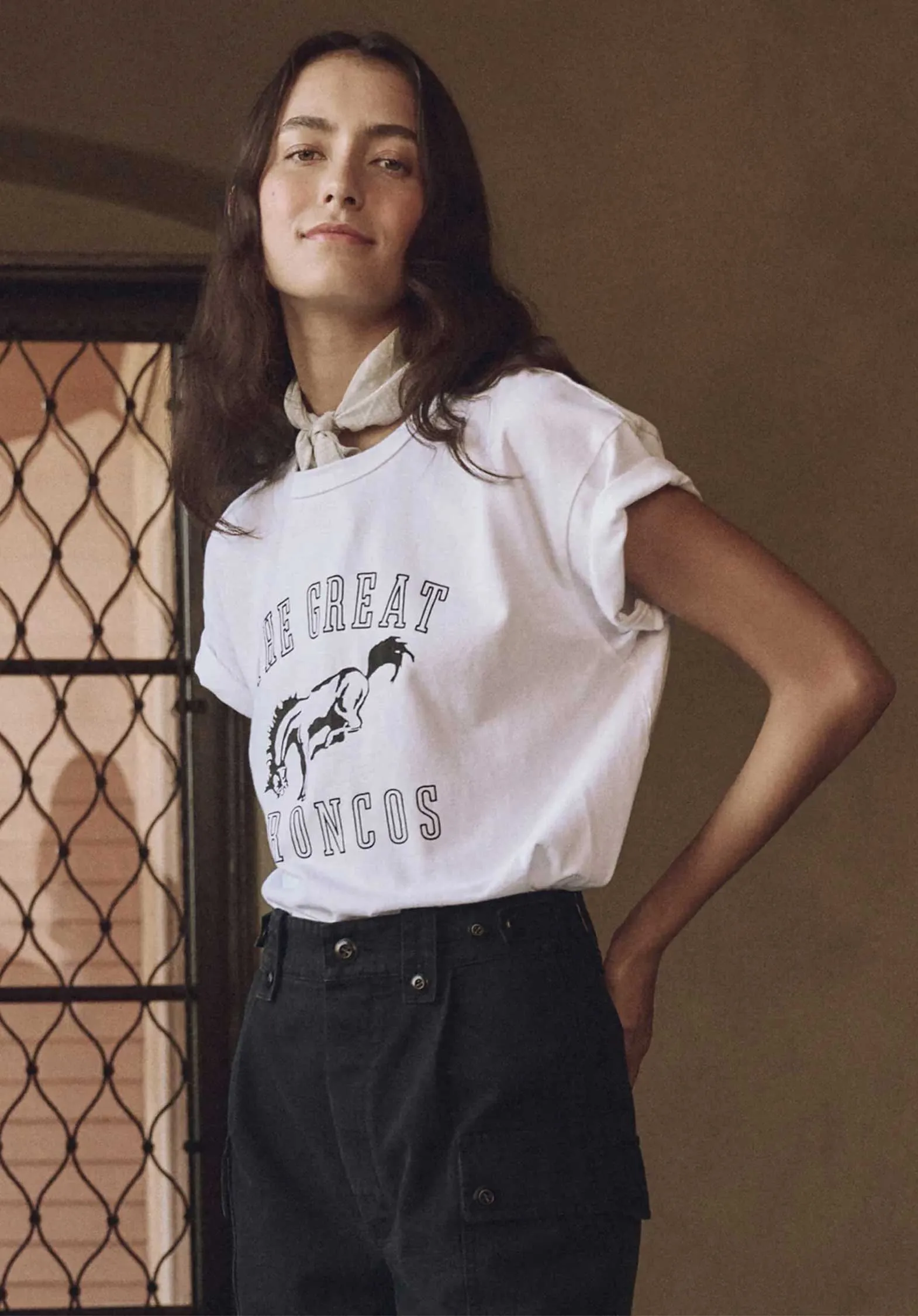 Tshirt T209002bk The Boxy Crew T-White-Bronco