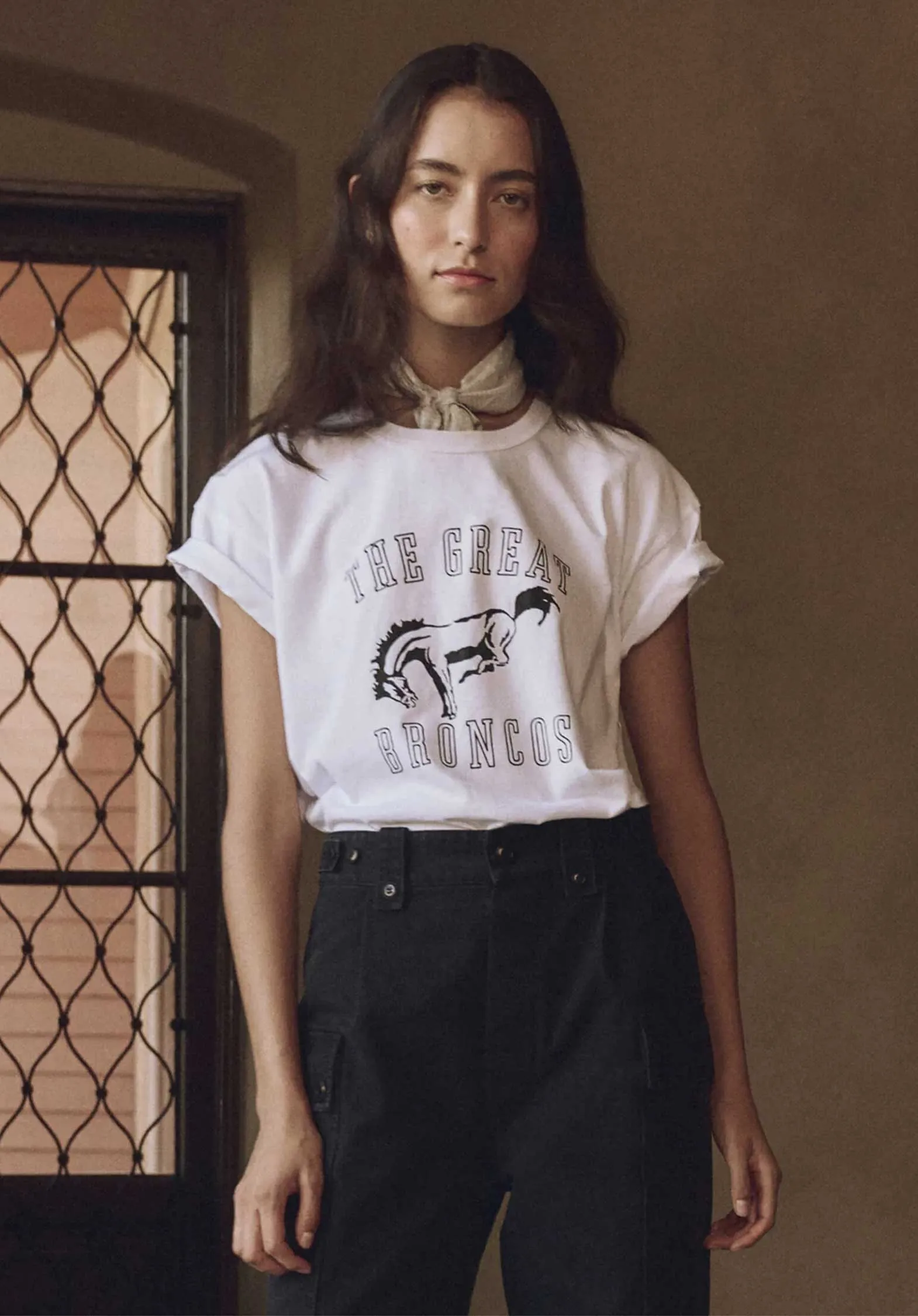 Tshirt T209002bk The Boxy Crew T-White-Bronco