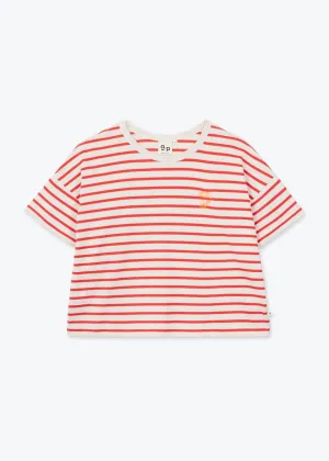 Tshirt Wt07 Rayures Femme Rouge-30