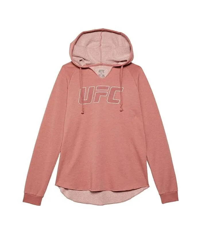 UFC California Hoodie Womens Large Pink Cotton Blend High Low Long Sleeve JDM253