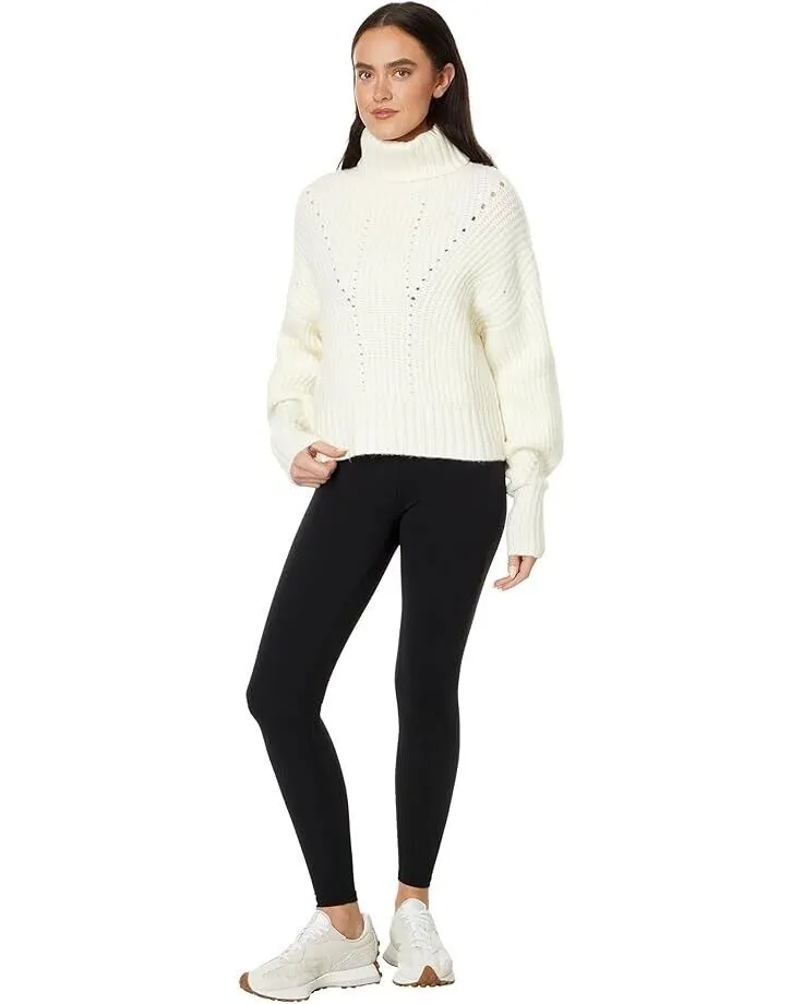 Varley Rogan Sweater Women's Small Ivory Stretch Long Sleeves Turtle Neck JDM199