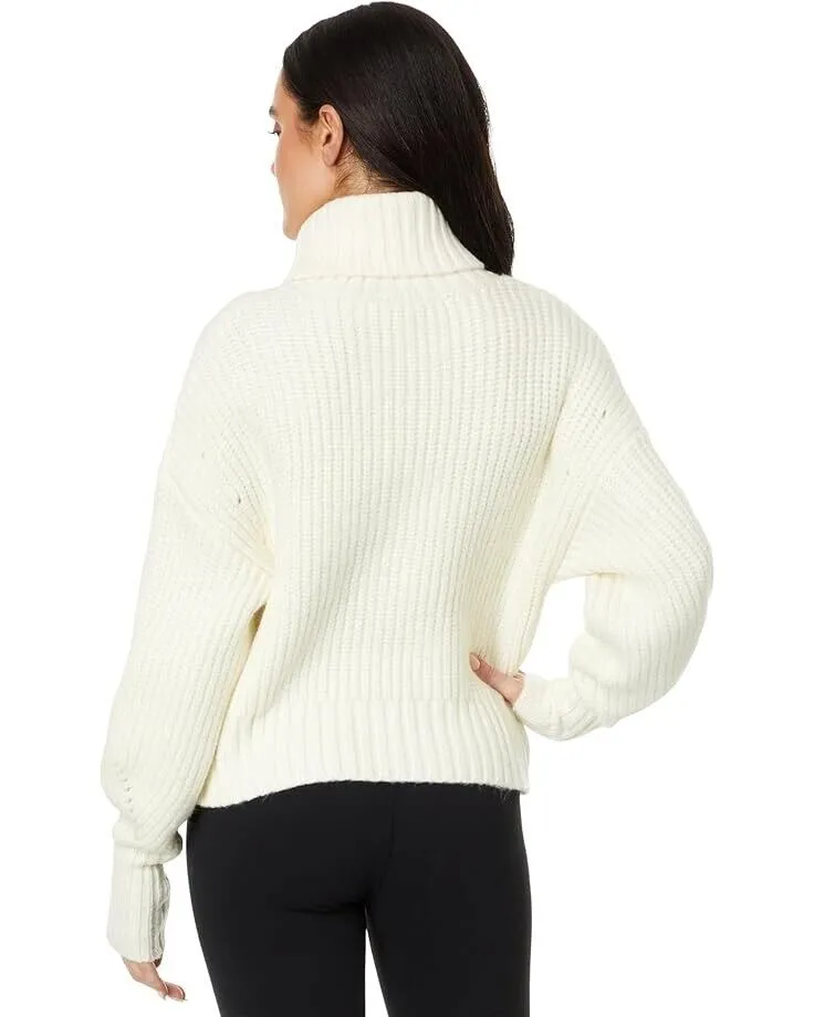 Varley Rogan Sweater Women's Small Ivory Stretch Long Sleeves Turtle Neck JDM199