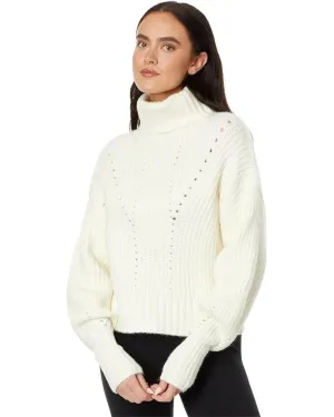 Varley Rogan Sweater Women's Small Ivory Stretch Long Sleeves Turtle Neck JDM199