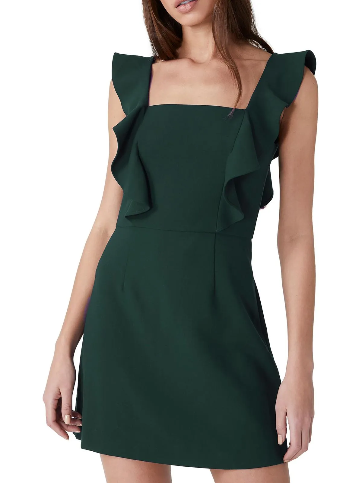 Whisper Womens Ruffled Short Mini Dress