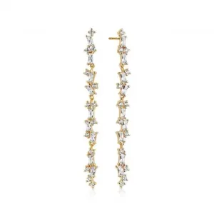 White Zirconia Antella Lungo Earrings SJ-E0322-CZ(YG) Sif Jakobs Jewellery