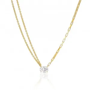 White Zirconia Ellisse Uno Necklace SJ-N2331-CZ-YG Sif Jakobs Jewellery