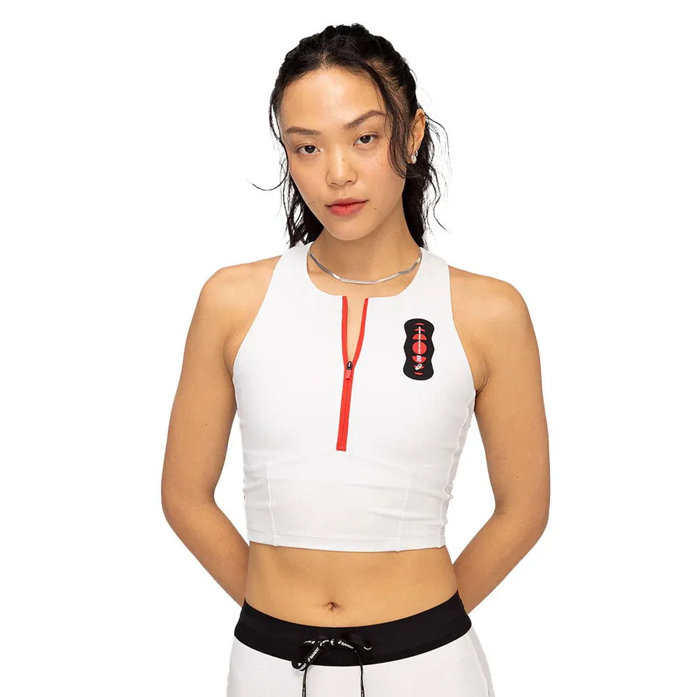 Women's ASICS x Bandit Cadence Stripe Zip Front Race Crop