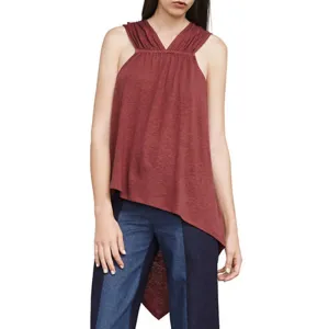 Women's Asymmetric Tank Top,Brick