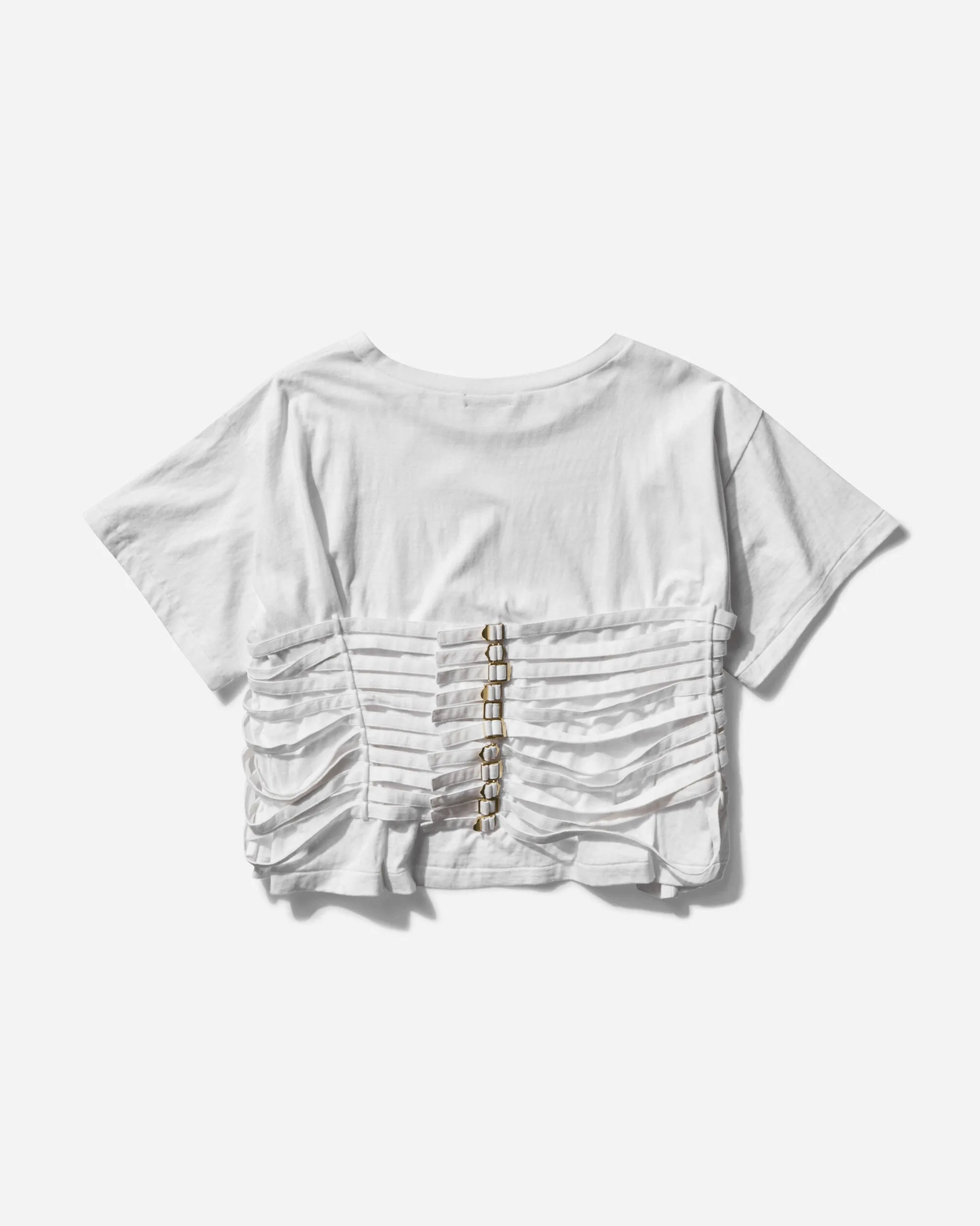 Women's Belted Wide Sleeve T-Shirt White