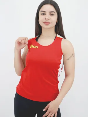 Women's Brand Logo Printed Sport Top,Red