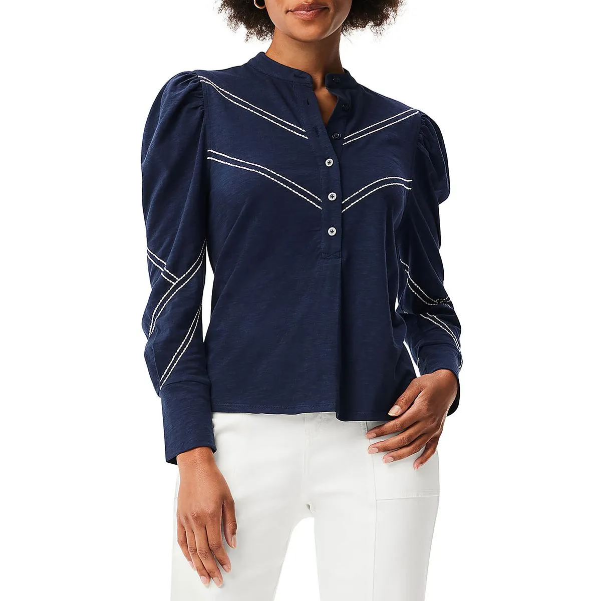 Womens Button Cotton Polo Top