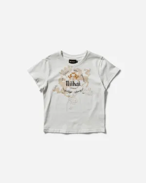 Women's Champagne Baby Tee White