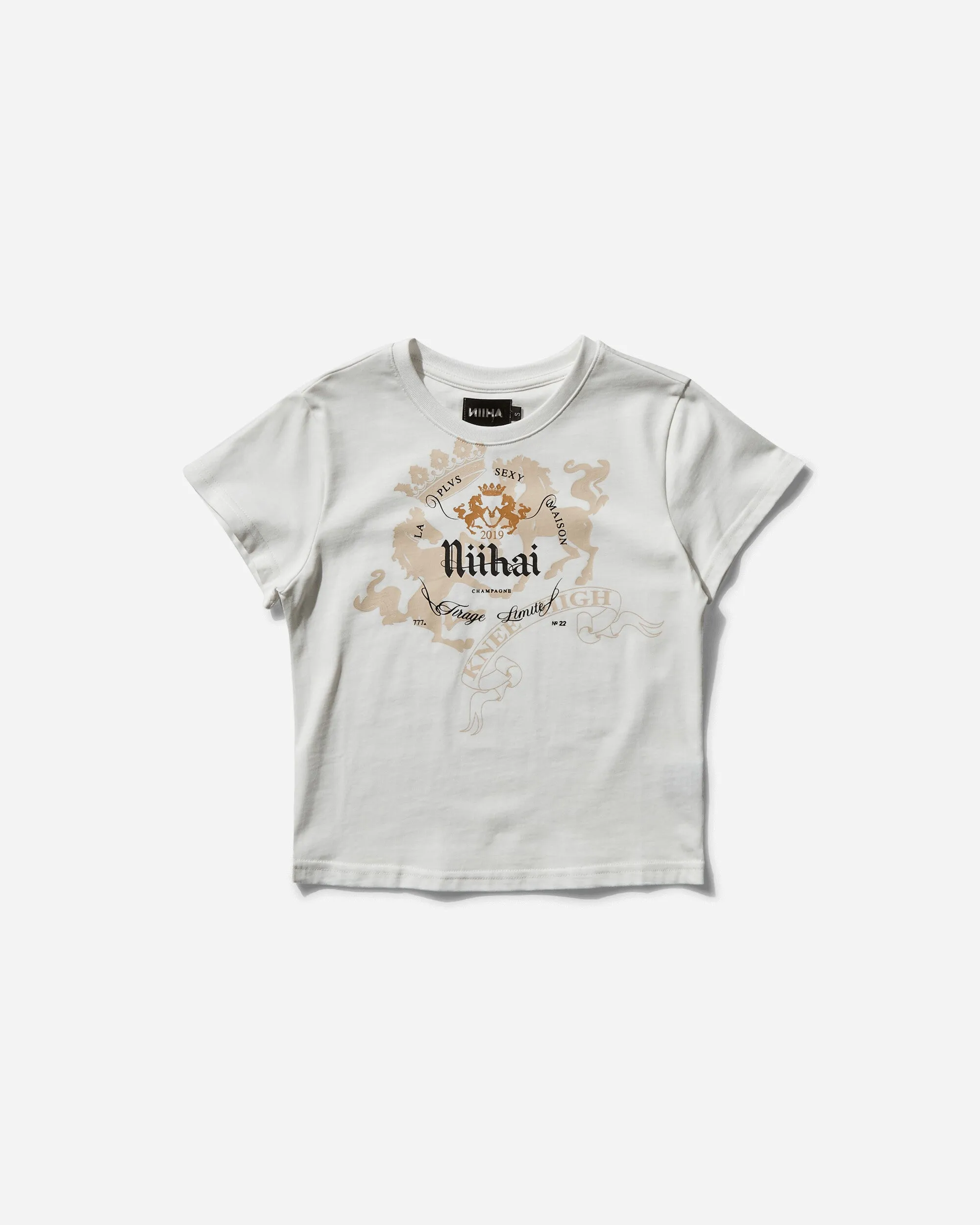 Women's Champagne Baby Tee White