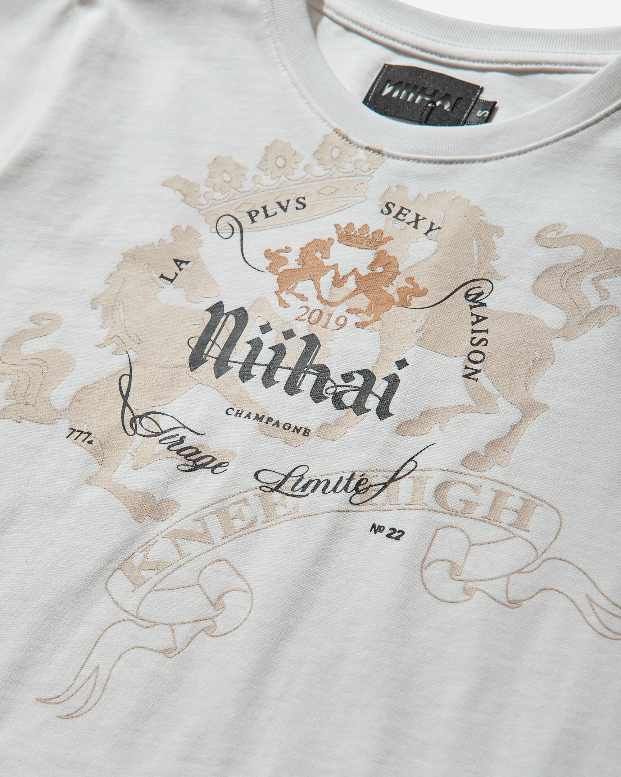 Women's Champagne Baby Tee White