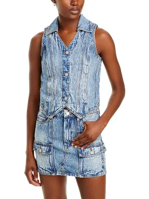 Womens Collar Button-Down Button-Down Top