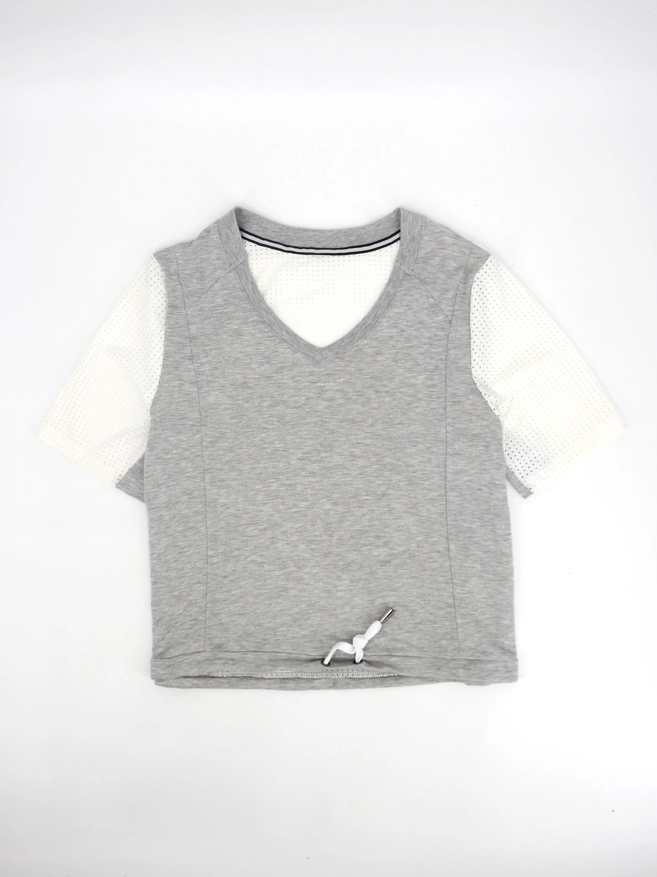 Women's Color Blocked Sport Top,Grey & White