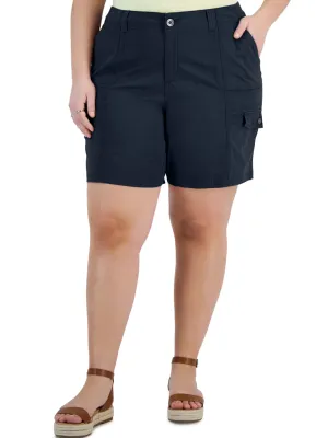 Women's Comfort-Waist Cargo Short,Navy