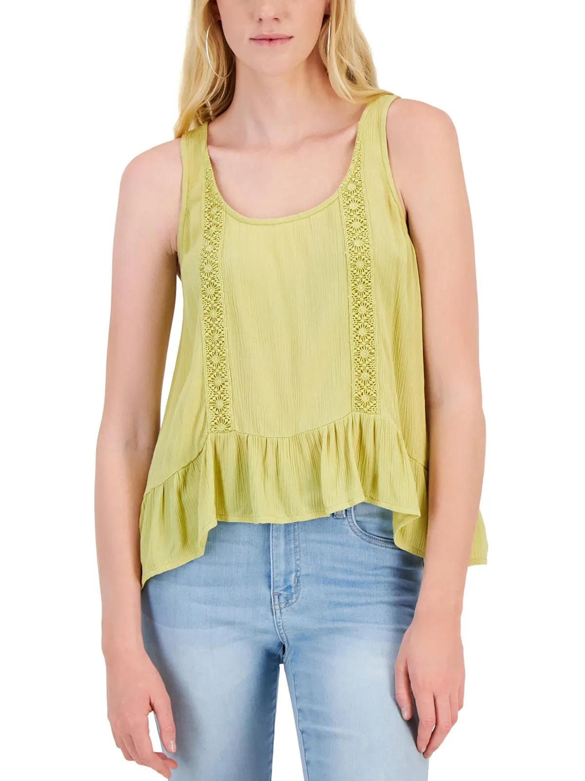 Womens Crochet Peplum Tank Top