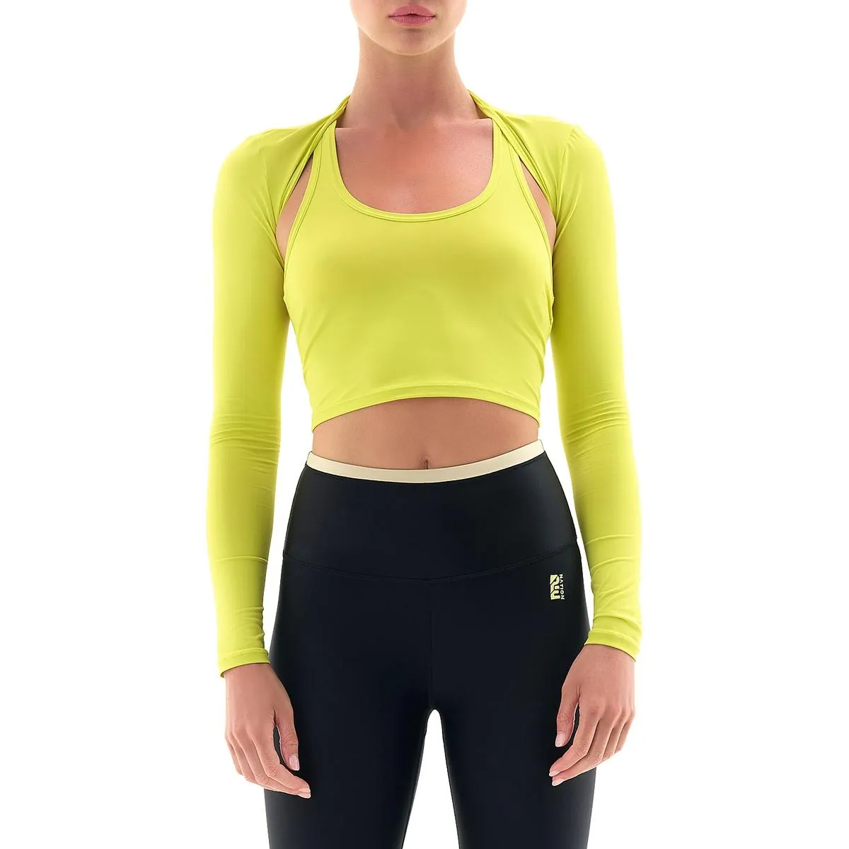 Womens Cut-Out Nylon Crop Top