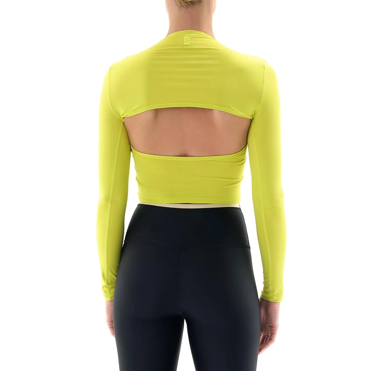 Womens Cut-Out Nylon Crop Top