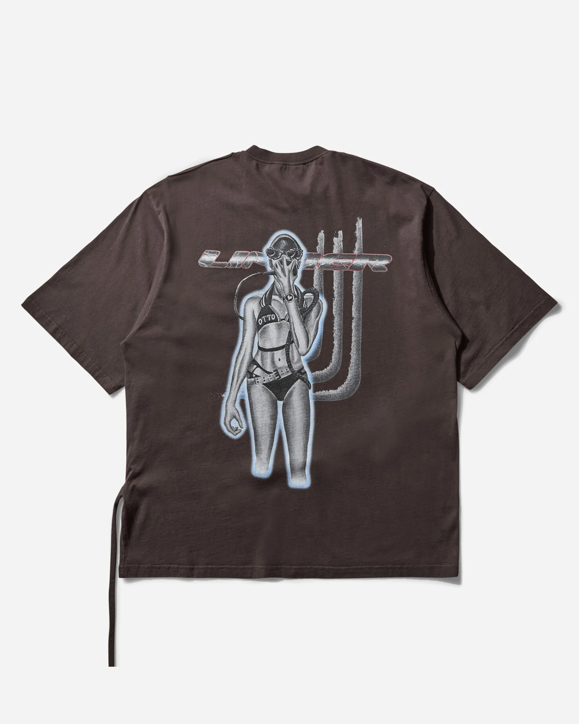 Women's Deconstructed Oversized T-Shirt Dark Brown