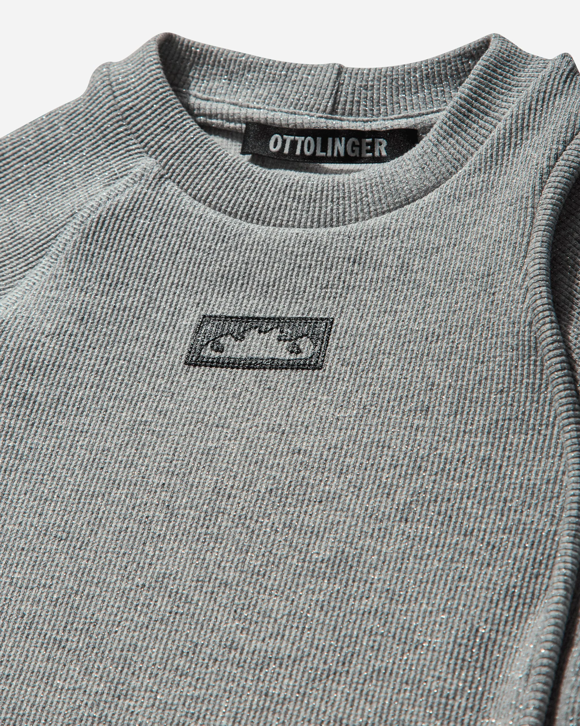 Women's Decontructed Rib T-Shirt Silver Melange
