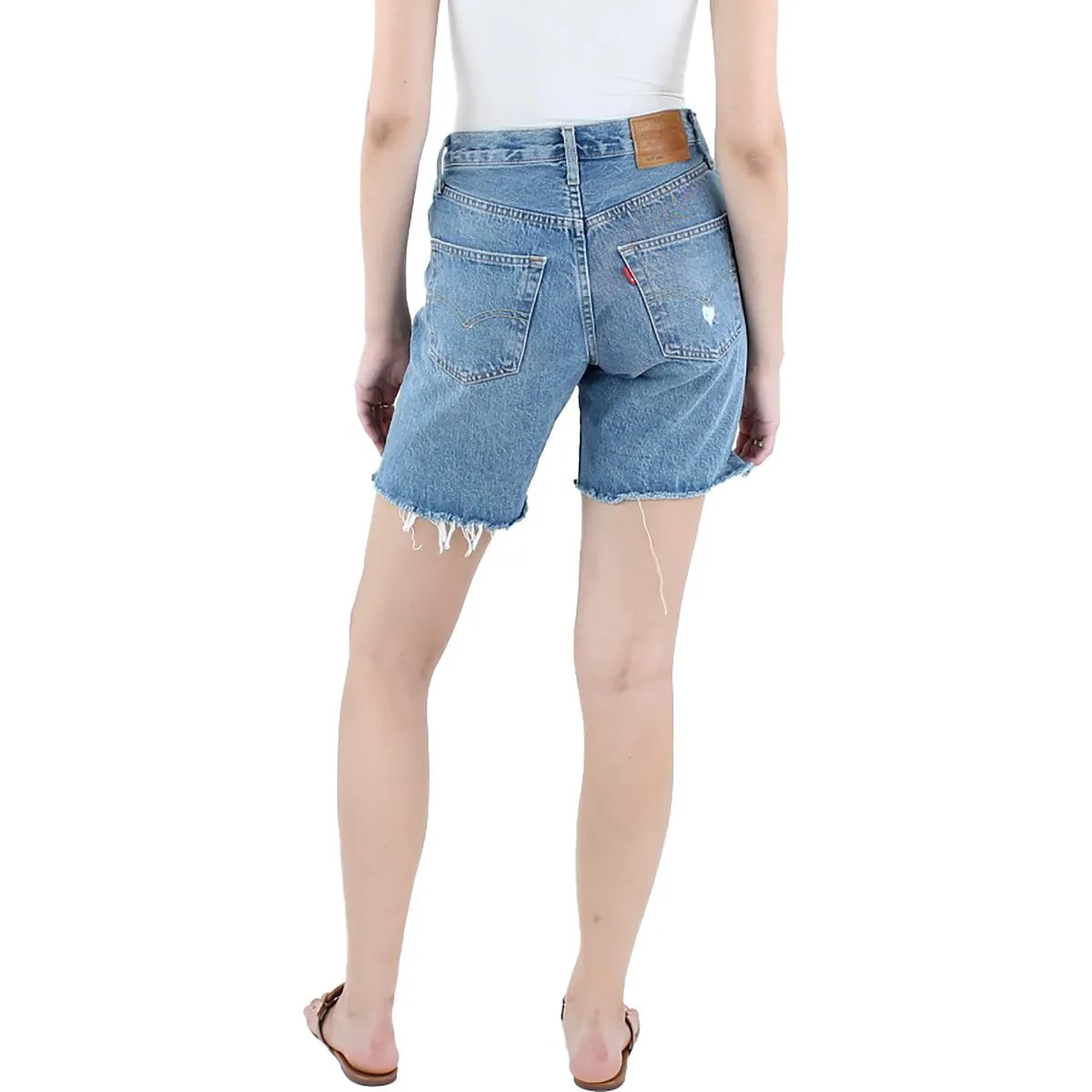 Womens Destroyed Denim Cutoff Shorts