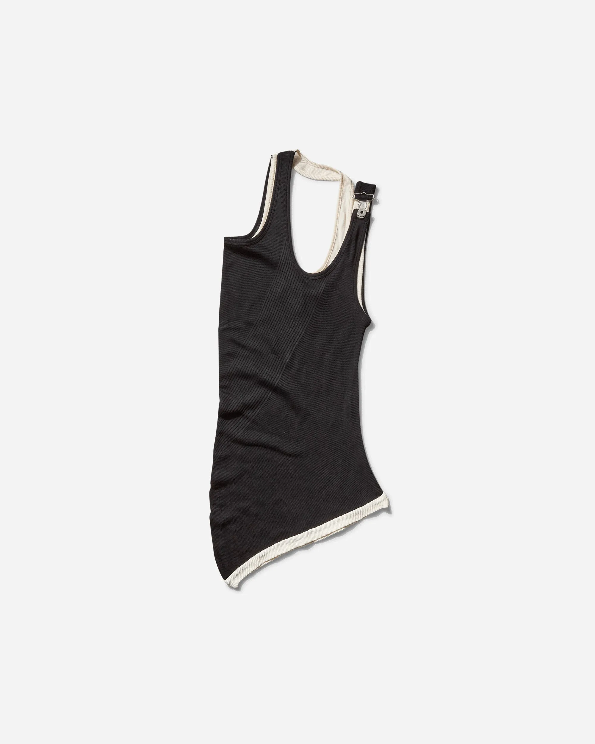 Women's Draped Double Tank Top Black