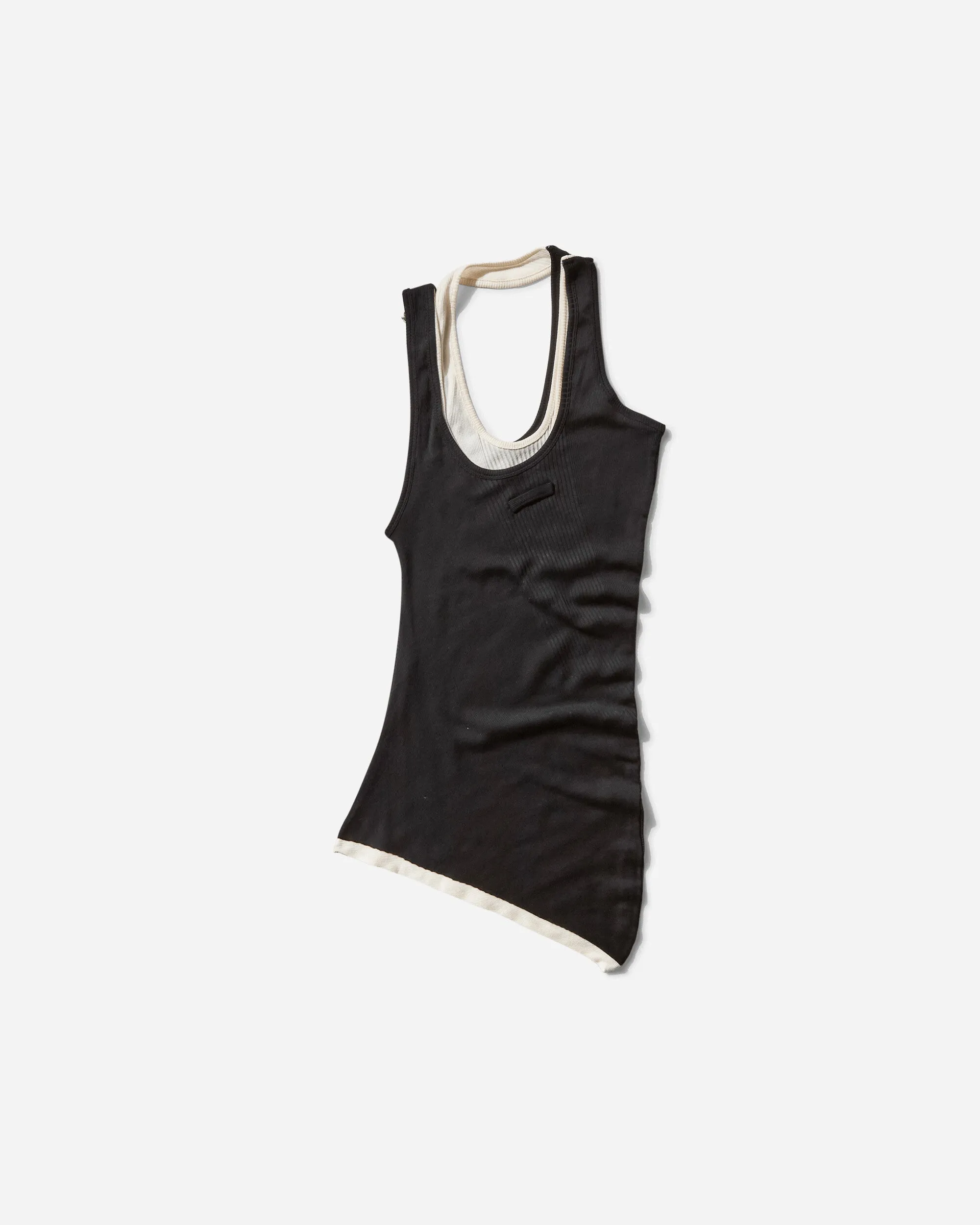 Women's Draped Double Tank Top Black