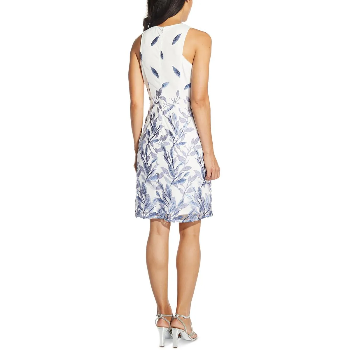 Womens Embroidered Short Sheath Dress