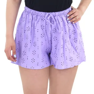 Women's Embroidered Short,Lilac