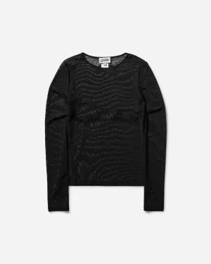 Women's Flocked Longsleeve Top Black