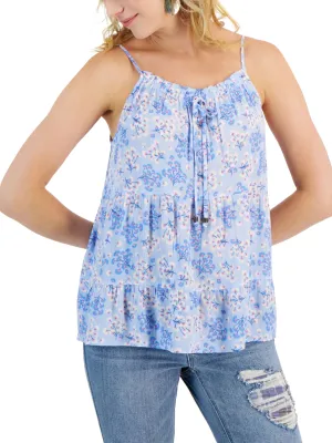 Women's Floral Printed Top,Blue