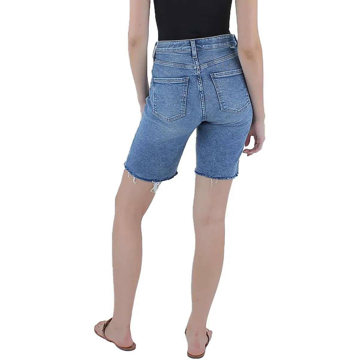 Womens High-Rise 10" Inseam Denim Shorts