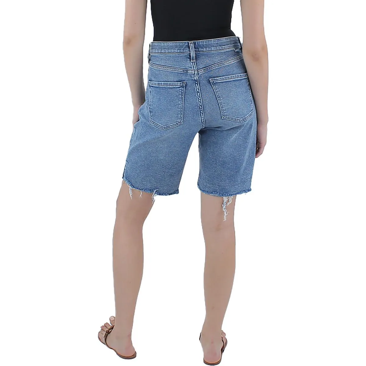 Womens High-Rise 10" Inseam Denim Shorts