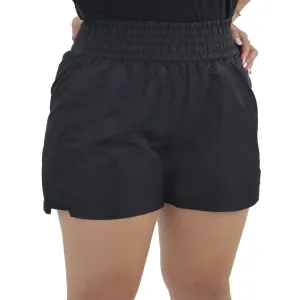 Women's High Waisted Nylon Short,Black