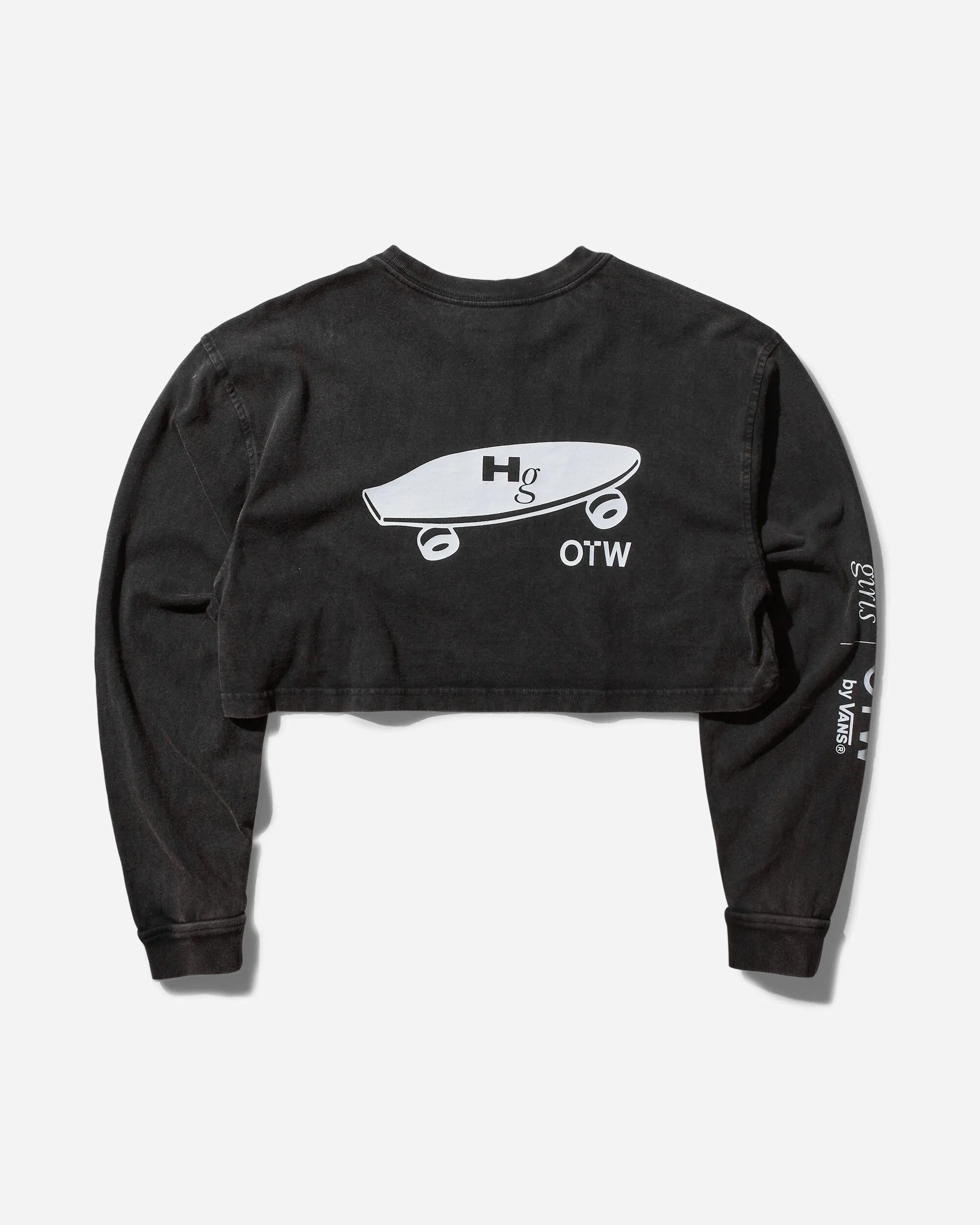 Women's HommeGirls Crop Longsleeve T-Shirt Washed Black