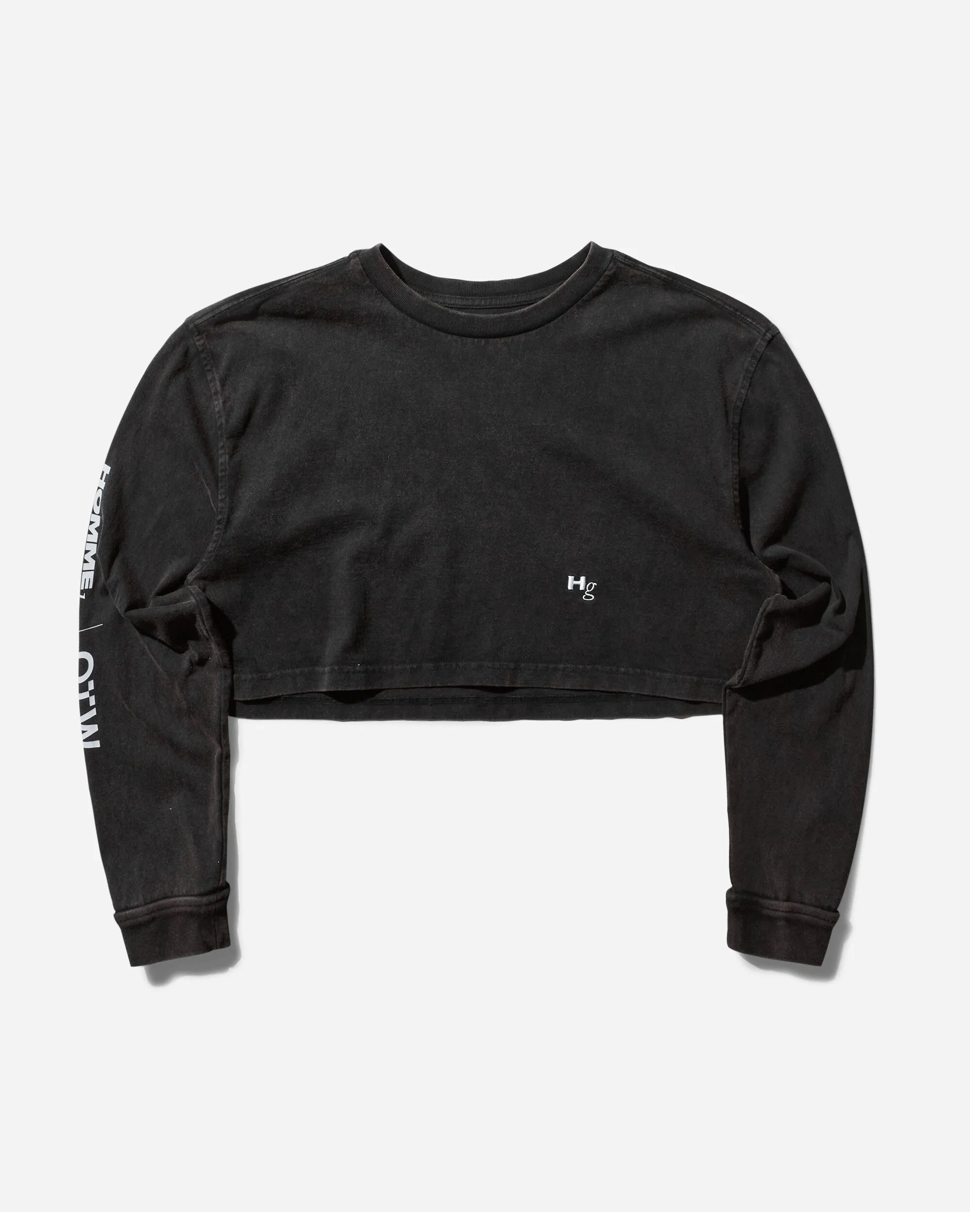 Women's HommeGirls Crop Longsleeve T-Shirt Washed Black